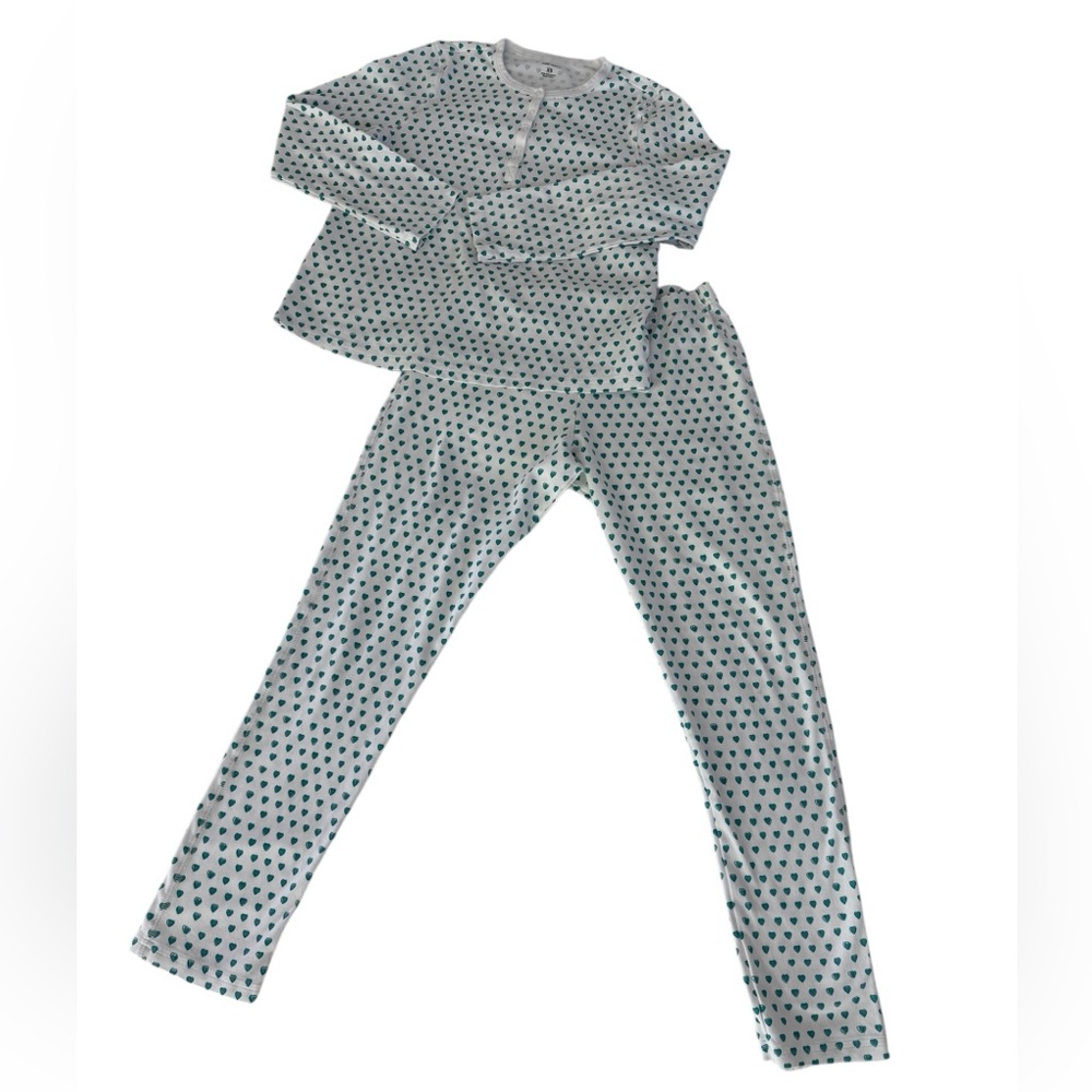 Roller Rabbit Aqua Hearts Henley PJs XS